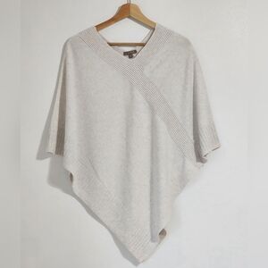 Lilla P Poncho One Size Cotton & Modal Blend Oatmeal Color Casual Boho coastal